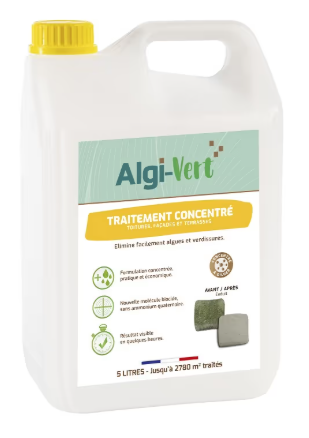 ALGI-VERT TRAITEMENT CONCENT 5 L - Traitement toiture, façade, terrasse à diluer AGZ000719231